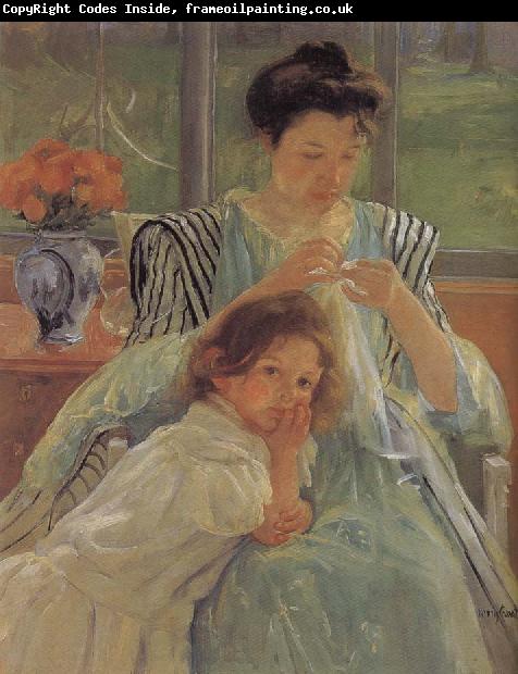 Mary Cassatt The young mother is sewing